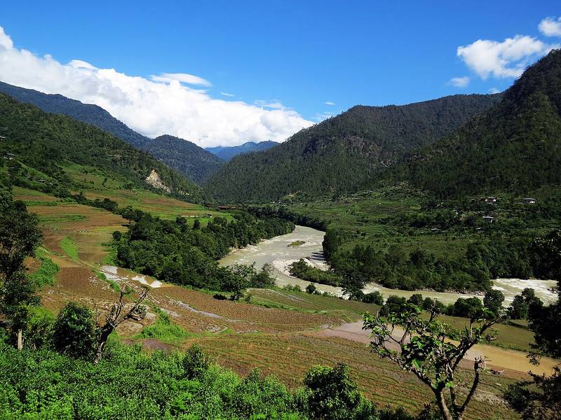 The Mo Chhu leaving Jigme Dorji National Park.