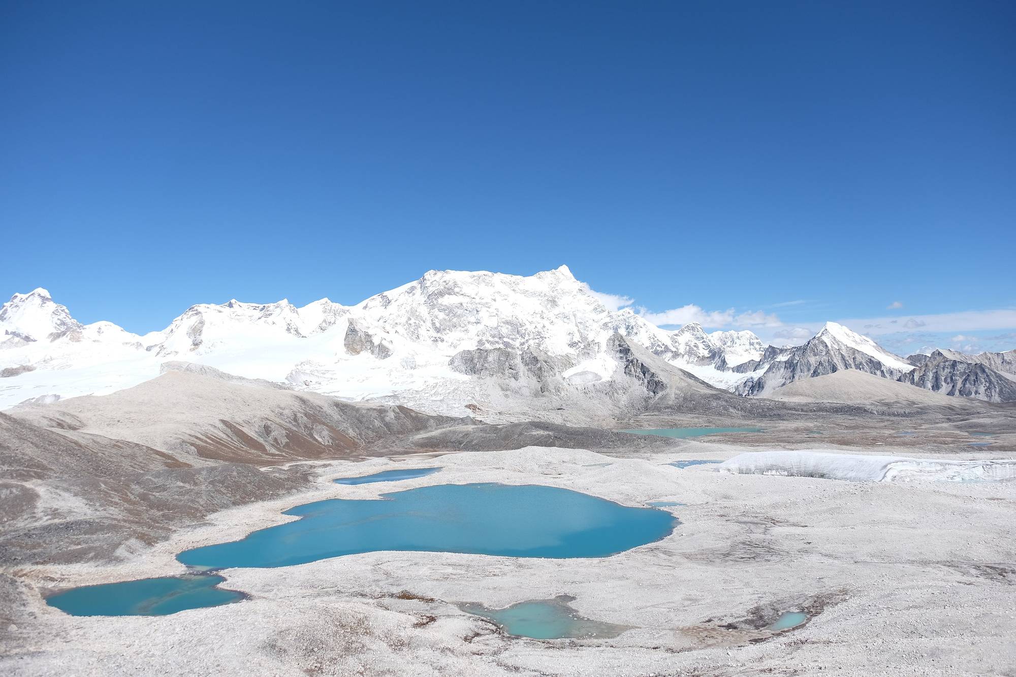 Gangkar Puensum, the highest unclimbed mountain in the world, seen from Gophu La